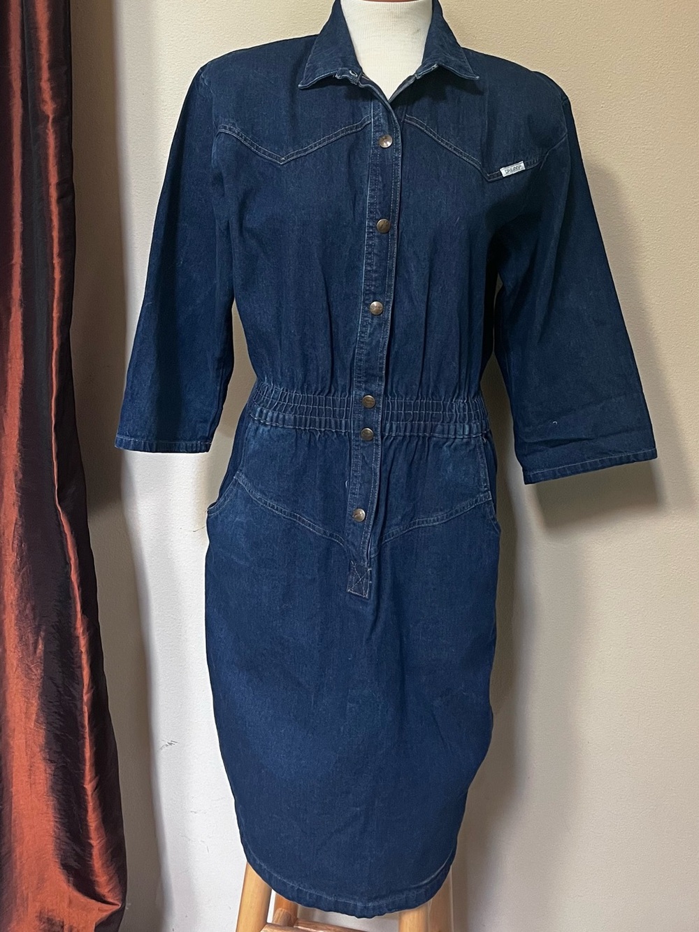 Vintage Western Denim Dress Dreams Modern M